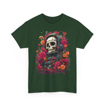 Floral Astronaut Skull Graphic T-Shirt - product view