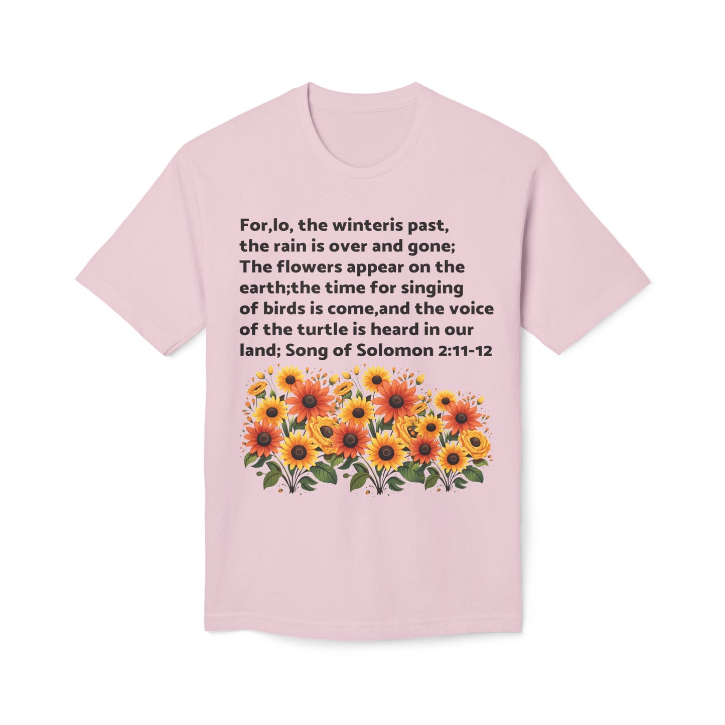 Sunflower Scripture T-Shirt — Song of Solomon 2:11-12 Floral Tee