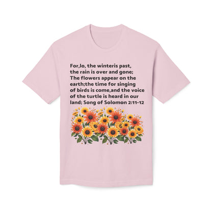 Sunflower Scripture T-Shirt — Song of Solomon 2:11-12 Floral Tee