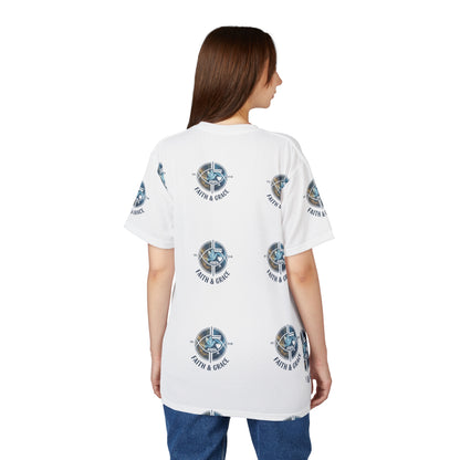 Faith & Grace Cut & Sew Tee — All-Over Print Unisex Shirt