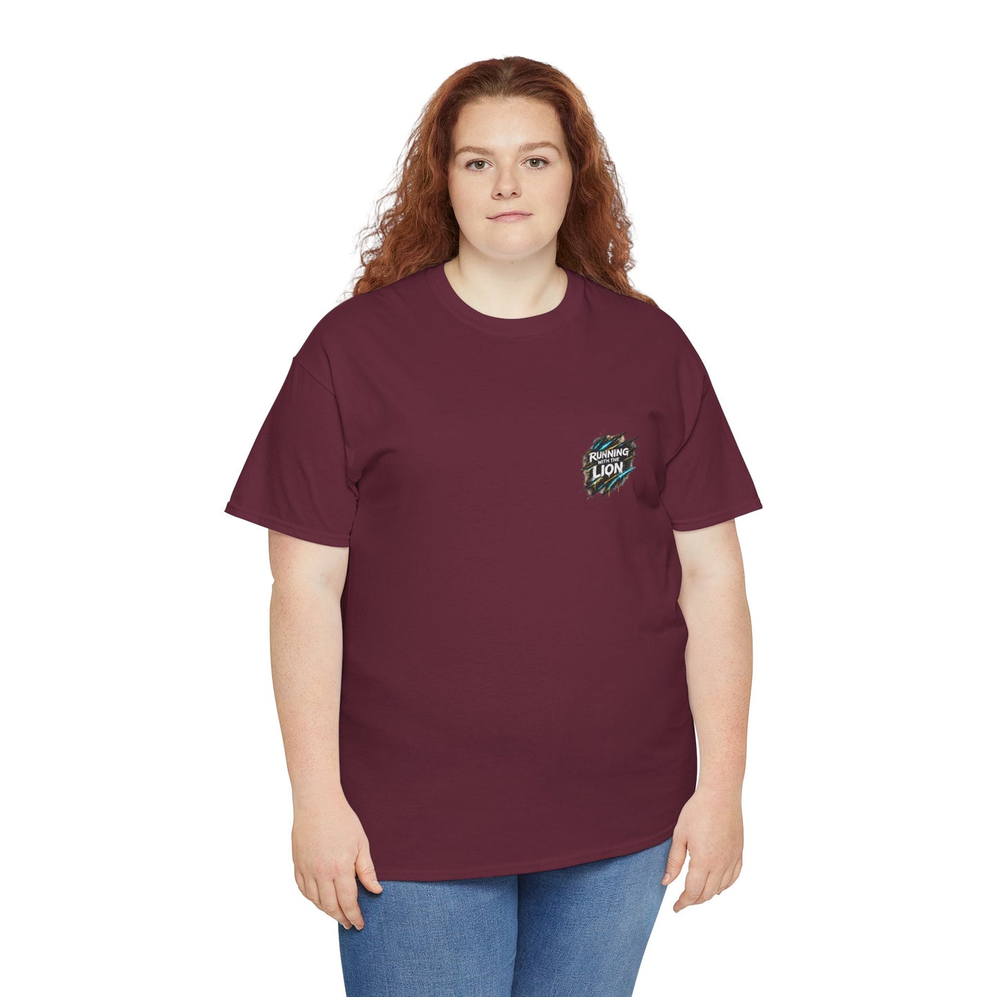 Running With The Lion Christian Graphic T-Shirt | Fear Can't Keep Up Faith Streetwear Tee