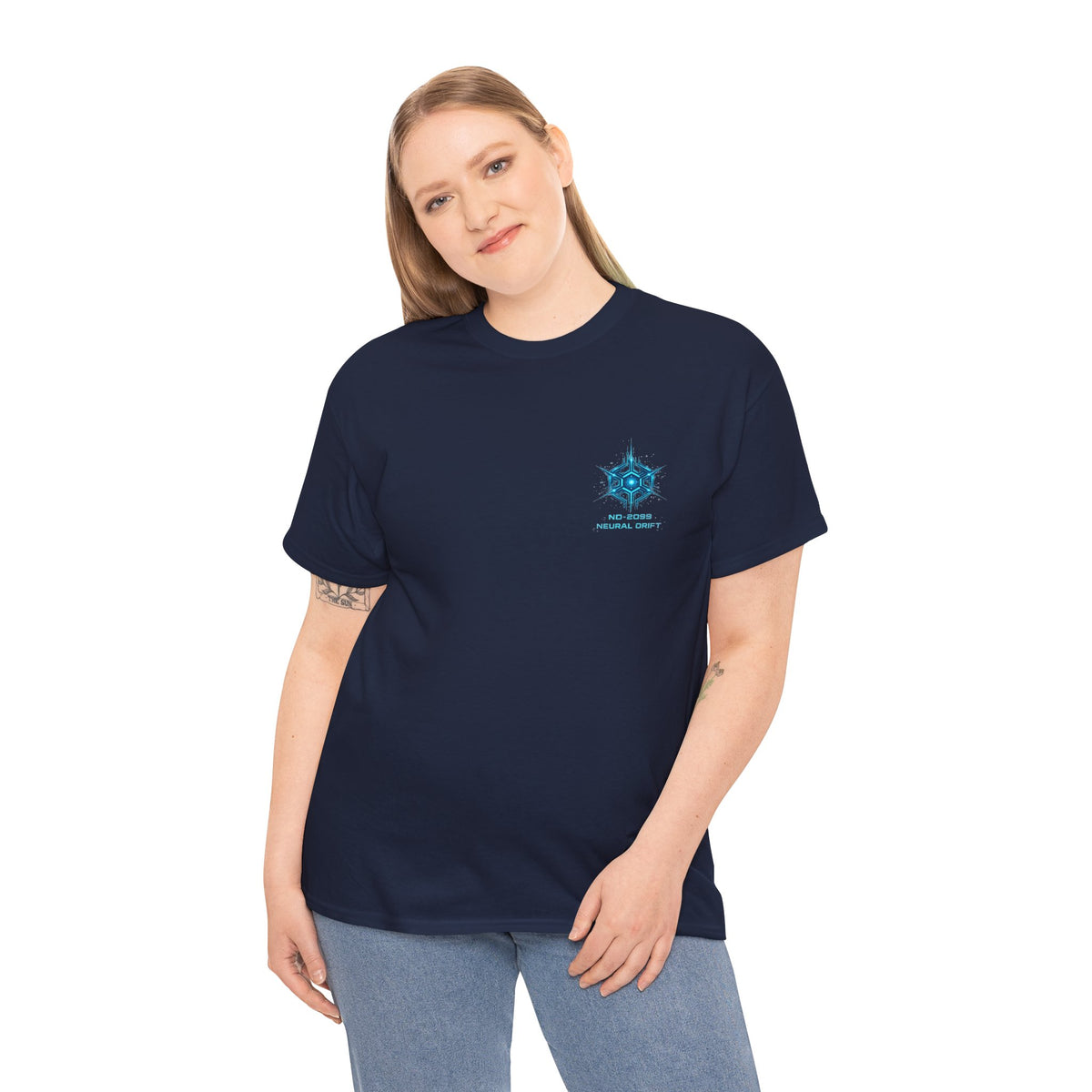 Neural Drift Cyberpunk Skull T-Shirt - product view