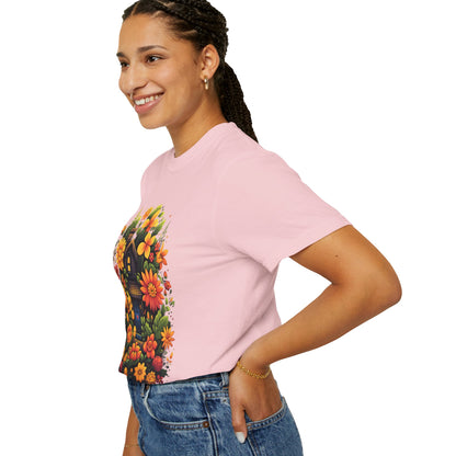 Sunlit Cottage Floral T‑Shirt — Cozy Autumn Garden Illustration