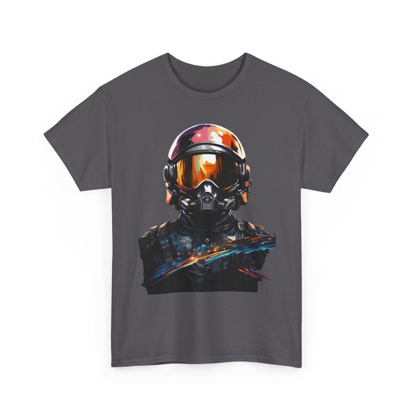 Cyberpunk Astronaut T-Shirt – Futuristic Space Helmet Graphic Tee | Neon Sci-Fi Streetwear Shirt | Gamer Aesthetic Clothing