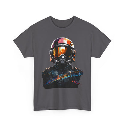 Cyberpunk Astronaut T-Shirt – Futuristic Space Helmet Graphic Tee | Neon Sci-Fi Streetwear Shirt | Gamer Aesthetic Clothing