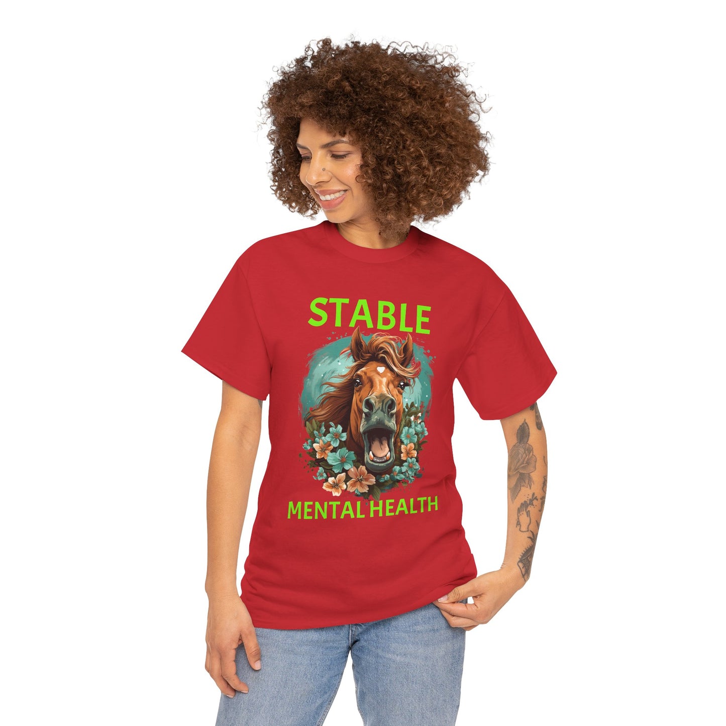 Stable Mental Health Horse Tee – Funny Horse Graphic T-Shirt