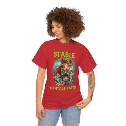 Stable Mental Health Horse Tee – Funny Horse Graphic T-Shirt