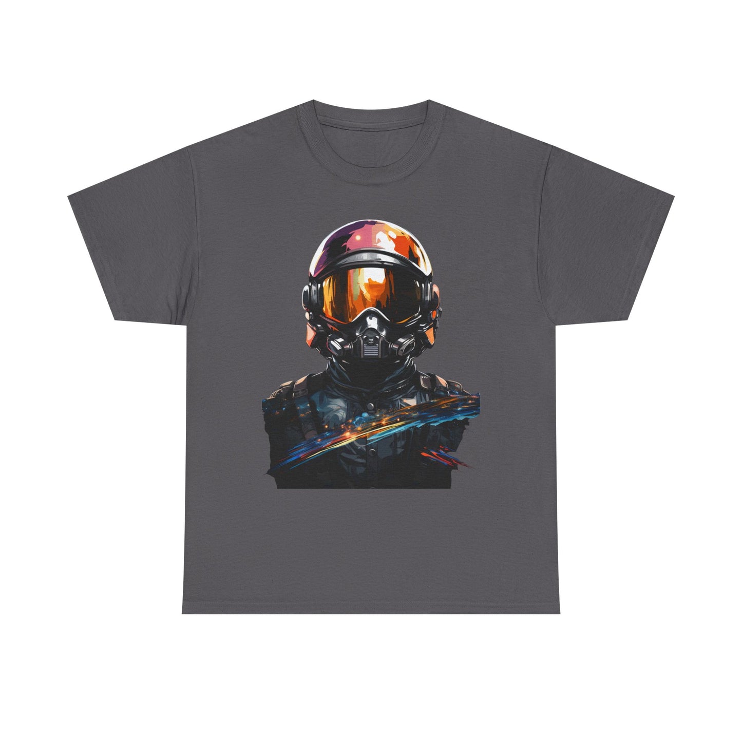 Cyberpunk Astronaut T-Shirt – Futuristic Space Helmet Graphic Tee | Neon Sci-Fi Streetwear Shirt | Gamer Aesthetic Clothing