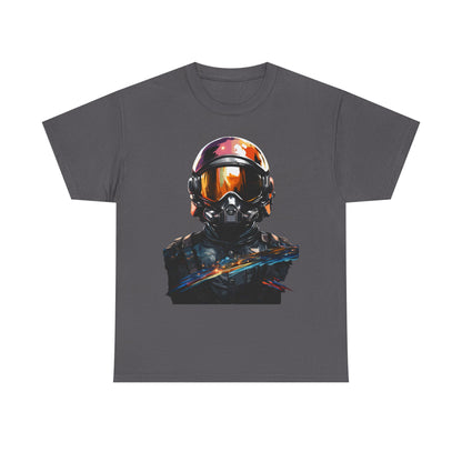 Cyberpunk Astronaut T-Shirt – Futuristic Space Helmet Graphic Tee | Neon Sci-Fi Streetwear Shirt | Gamer Aesthetic Clothing
