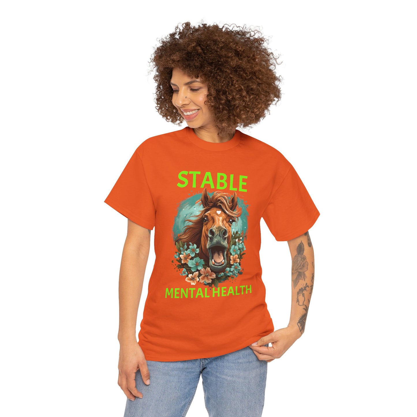 Stable Mental Health Horse Tee – Funny Horse Graphic T-Shirt