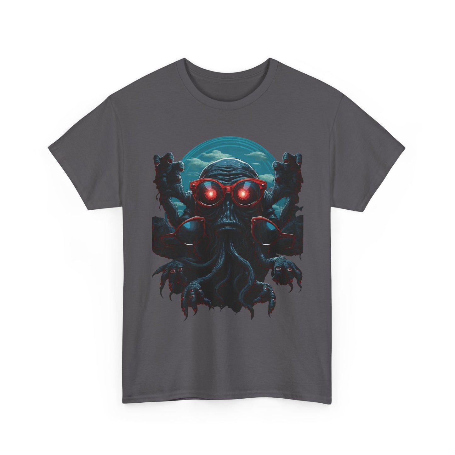 Cosmic Horror Creature T-Shirt – Retro Alien Monster with Red Glasses Graphic Tee | Sci-Fi Horror Streetwear  🧠 PRODUCT DESCRIPTION (SELLS + SEO)