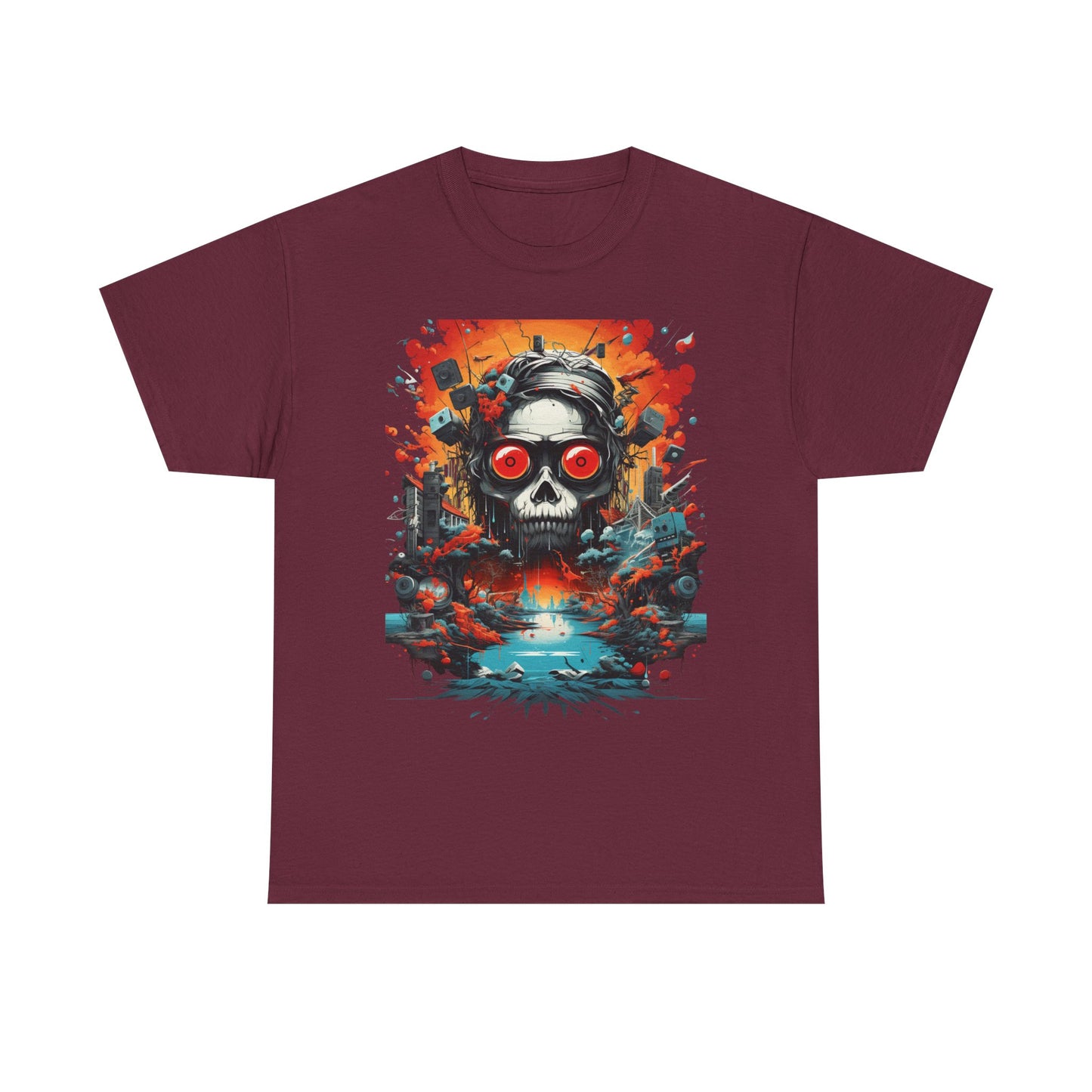 Skull Pilot Graphic Tee — Retro Apocalypse Aviation Design