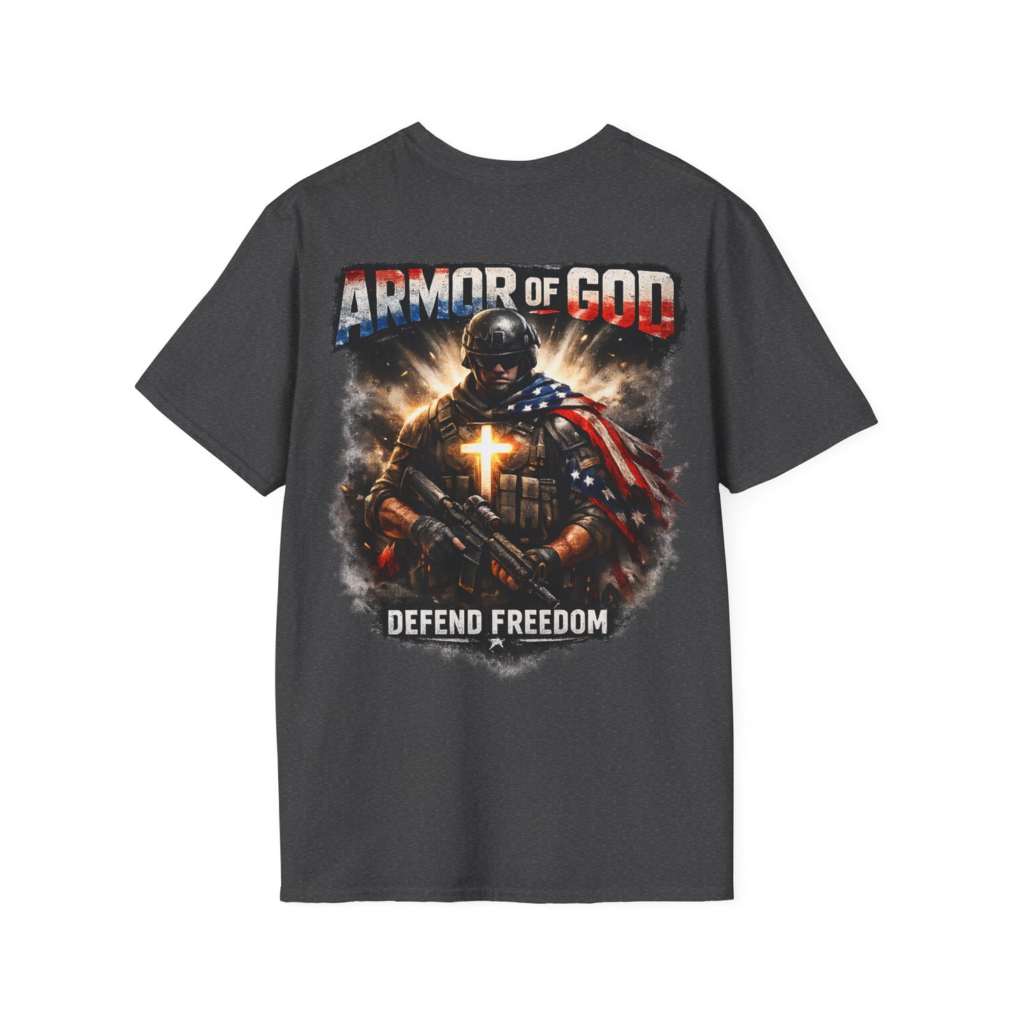 Armor of God Christian T-Shirt | Defend Freedom Faith Graphic Tee | Under His Protection Bible Shirt