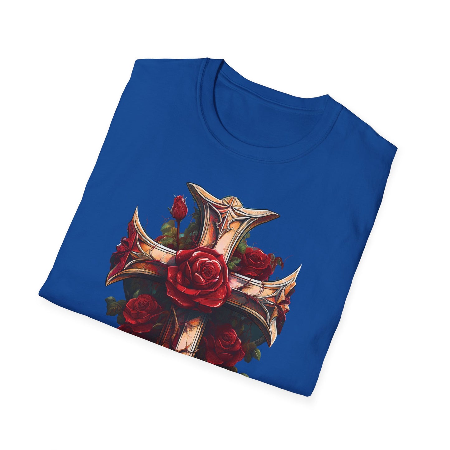 Cross & Roses T-Shirt —  Floral Christian Cross Shirt