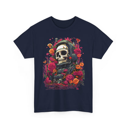 Floral Astronaut Skull Graphic T-Shirt - product view