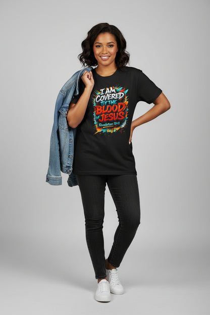 Covered by the Blood of Jesus T-Shirt — Revelation 12:11 Graphic Tee