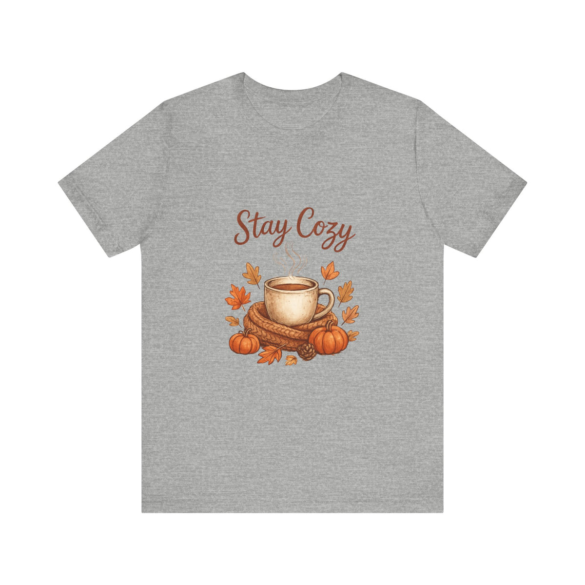 Stay Cozy T-Shirt | Autumn Coffee Graphic - product view