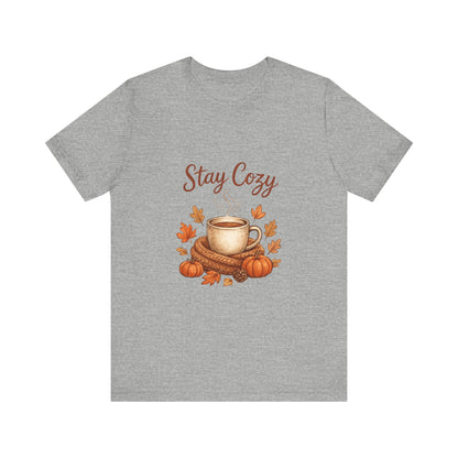 Stay Cozy T-Shirt | Autumn Coffee Graphic - product view