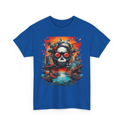 Skull Pilot Graphic Tee — Retro Apocalypse Aviation Design