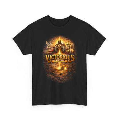 T-Shirt — "Victorious in Christ" Christian Faith Graphic Tee