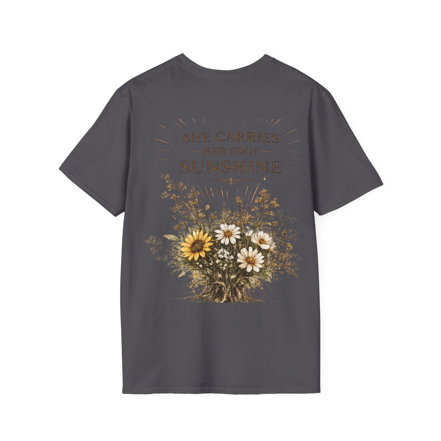 She Carries Sunshine Daisy Logo T-Shirt | Floral Positivity Tee