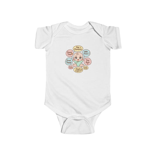 Baby Bodysuit — Cute Conversation Bubbles Design ("Beep Boop", "I'm New Here")