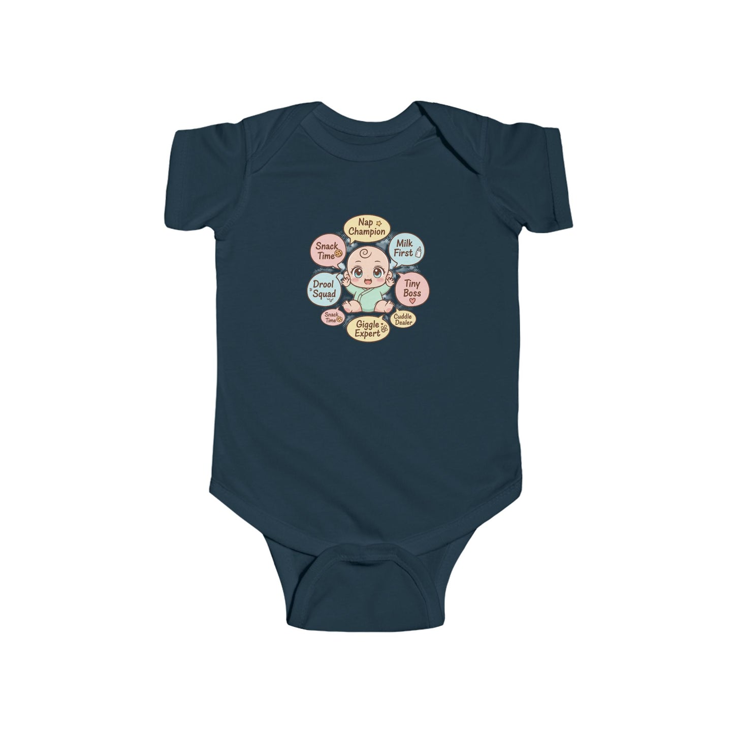 Baby Bodysuit — Cute Conversation Bubbles Design ("Beep Boop", "I'm New Here")