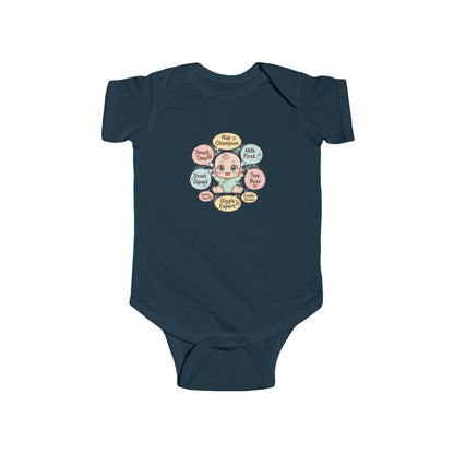 Baby Bodysuit — Cute Conversation Bubbles Design ("Beep Boop", "I'm New Here")