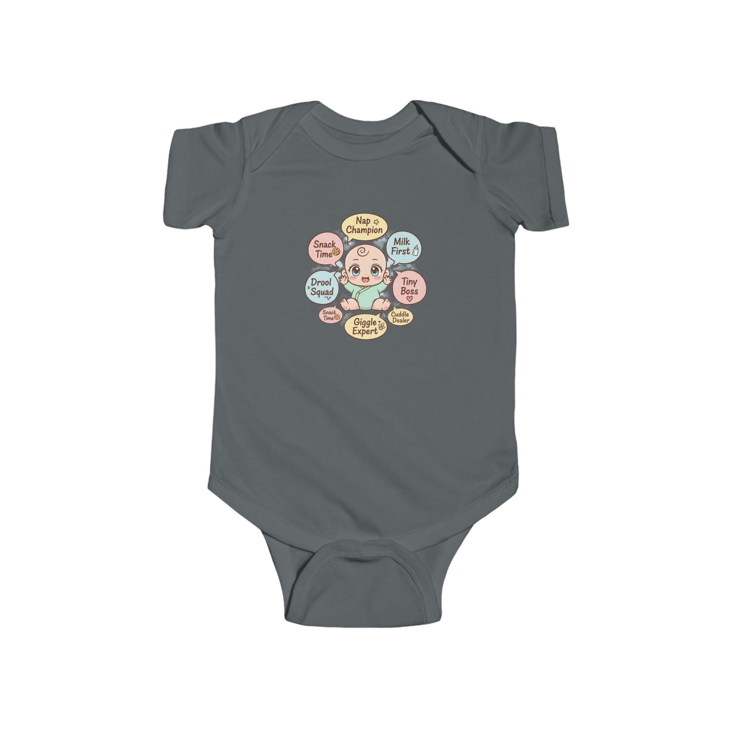 Baby Bodysuit — Cute Conversation Bubbles Design ("Beep Boop", "I'm New Here")