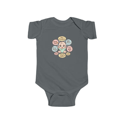 Baby Bodysuit — Cute Conversation Bubbles Design ("Beep Boop", "I'm New Here")