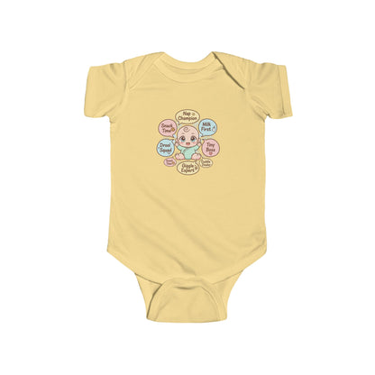 Baby Bodysuit — Cute Conversation Bubbles Design ("Beep Boop", "I'm New Here")