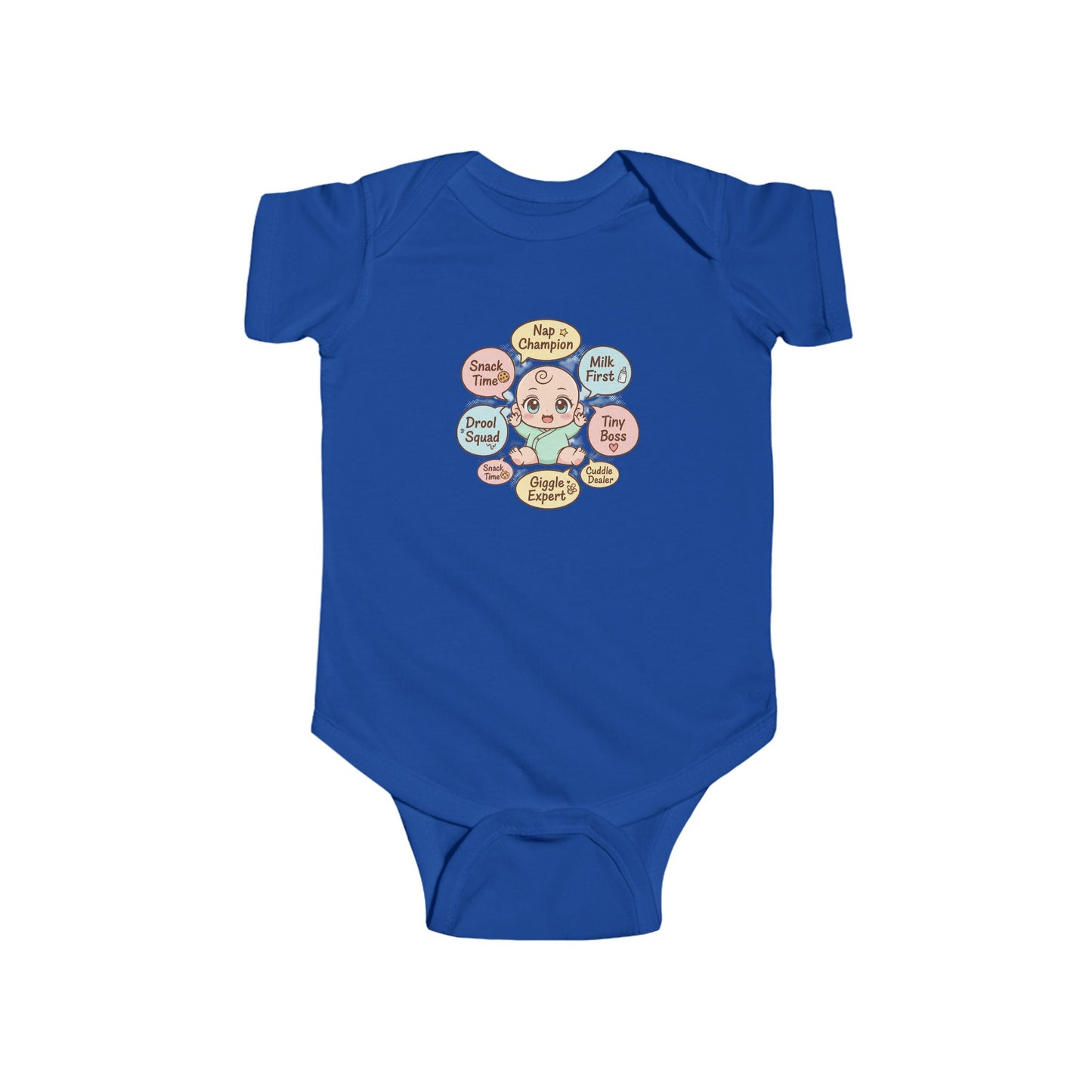 Baby Bodysuit — Cute Conversation Bubbles Design ("Beep Boop", "I'm New Here")