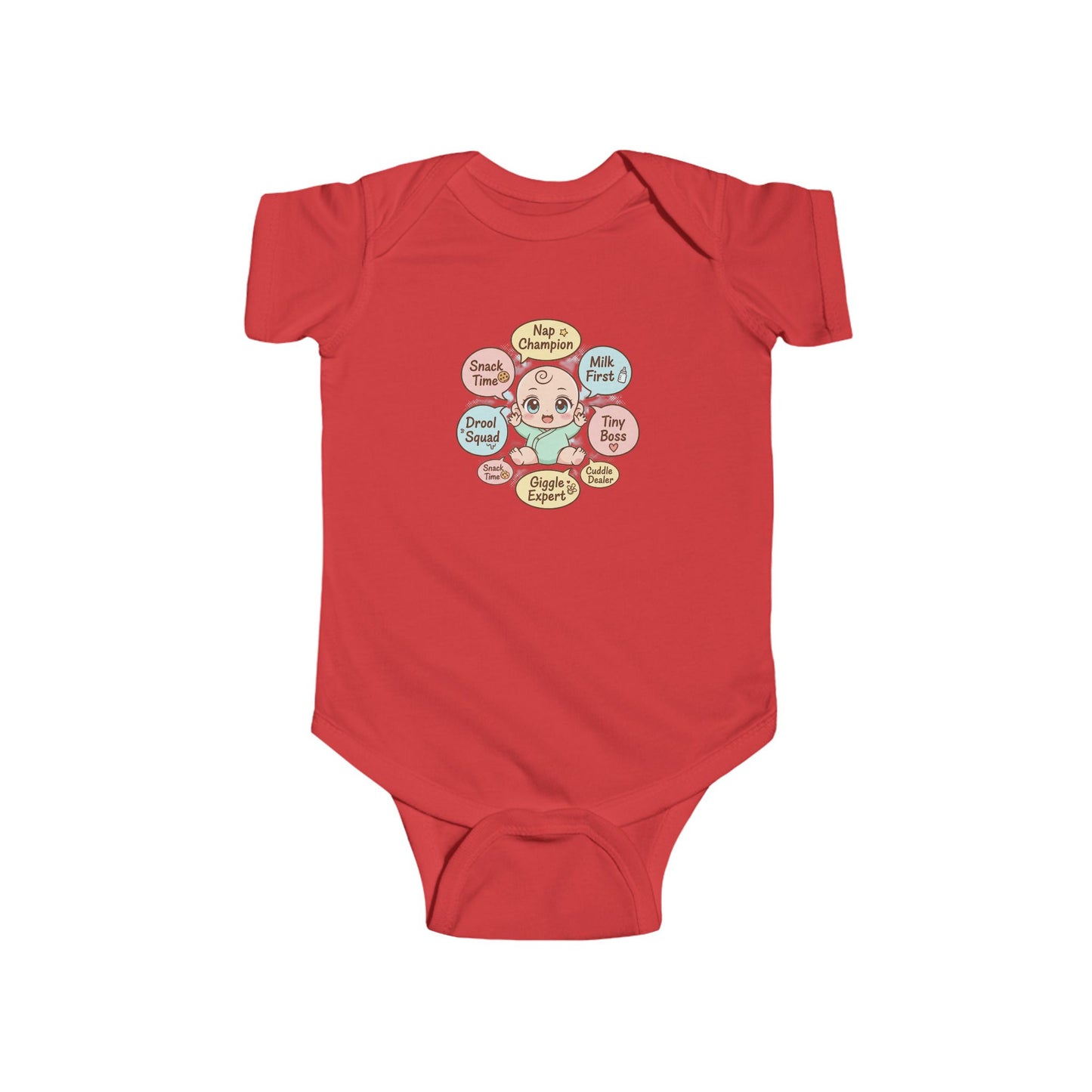 Baby Bodysuit — Cute Conversation Bubbles Design ("Beep Boop", "I'm New Here")