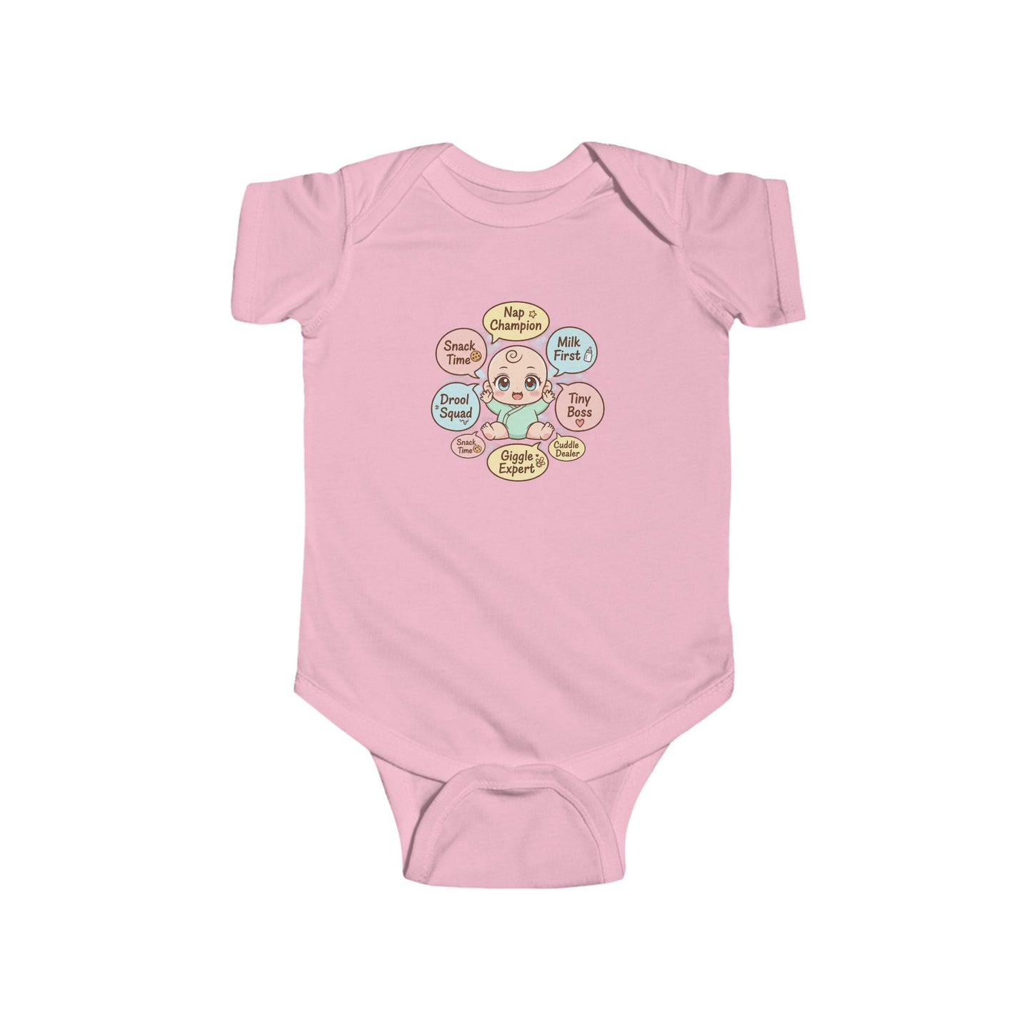 Baby Bodysuit — Cute Conversation Bubbles Design ("Beep Boop", "I'm New Here")