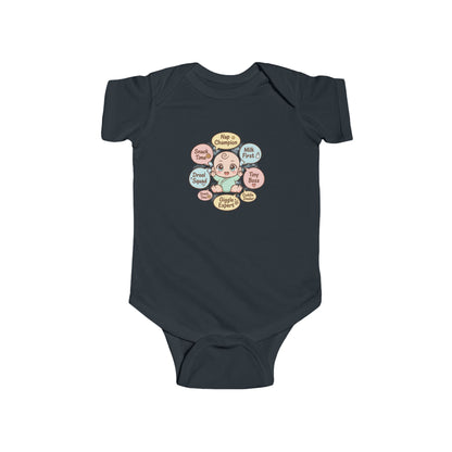 Baby Bodysuit — Cute Conversation Bubbles Design ("Beep Boop", "I'm New Here")