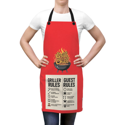 Grill & Chill Apron, Gift for BBQ Lovers, Custom Kitchen Accessory, Perfect for Cooking Parties, Summer Cookouts, Culinary Fun