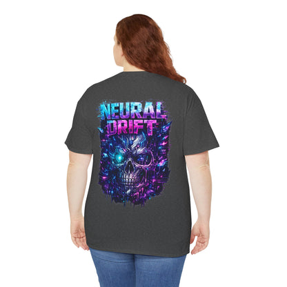 Neural Drift Cyberpunk Skull T-Shirt - product view