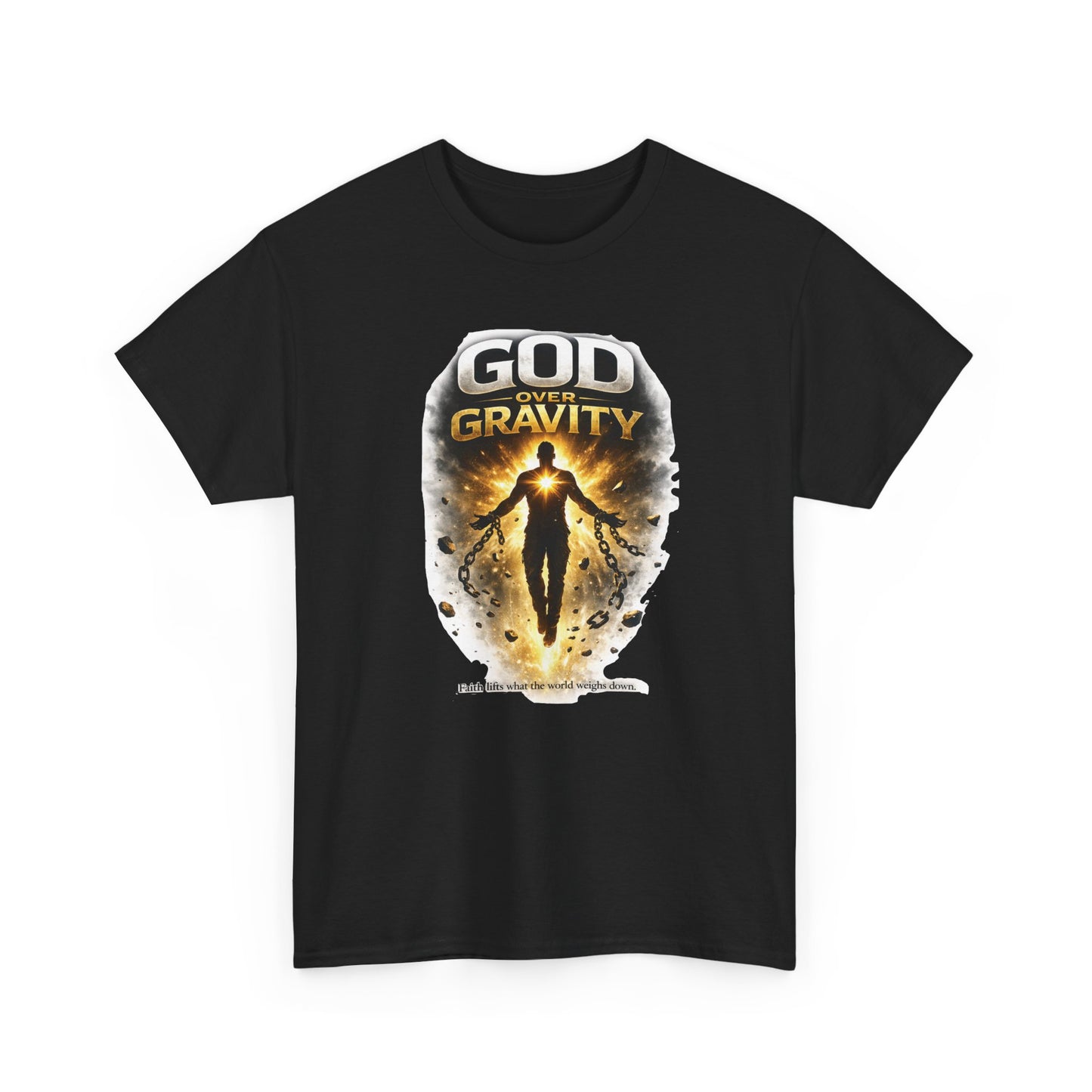 T-Shirt — "God Over Gravity" Inspirational Faith Tee