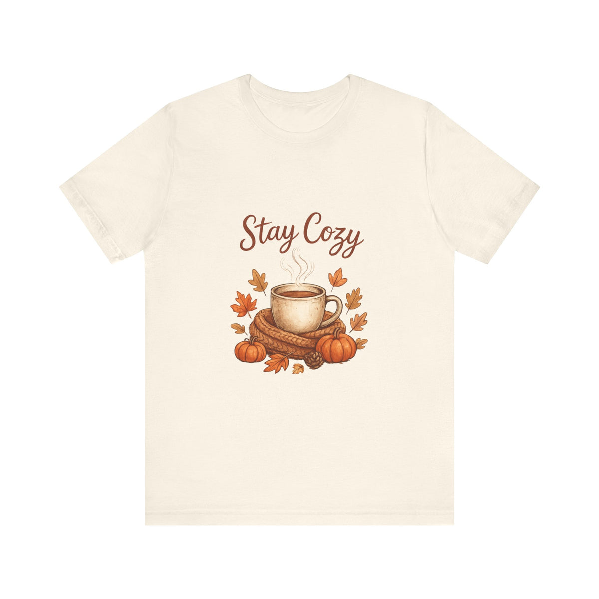 Stay Cozy T-Shirt | Autumn Coffee Graphic - product view