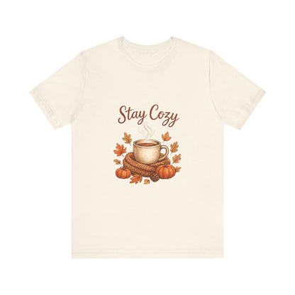 Stay Cozy T-Shirt | Autumn Coffee Graphic - product view