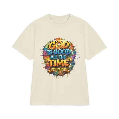 God Is Good All The Time T-Shirt — Colorful Christian Faith Tee (Psalm 100:5)