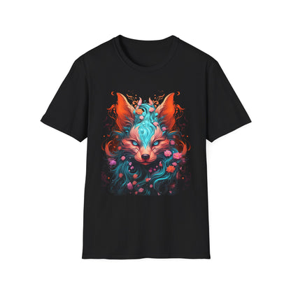 Mystic Fox Graphic T-Shirt — Vibrant Fantasy Fox Art Tee