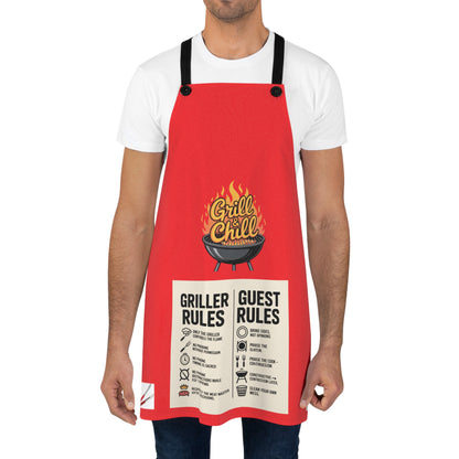 Grill & Chill Apron, Gift for BBQ Lovers, Custom Kitchen Accessory, Perfect for Cooking Parties, Summer Cookouts, Culinary Fun
