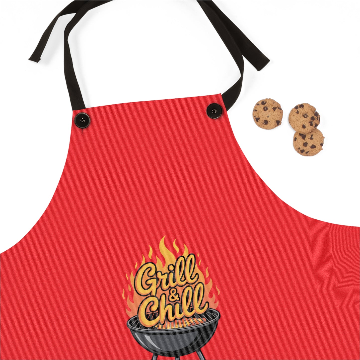 Grill & Chill Apron, Gift for BBQ Lovers, Custom Kitchen Accessory, Perfect for Cooking Parties, Summer Cookouts, Culinary Fun