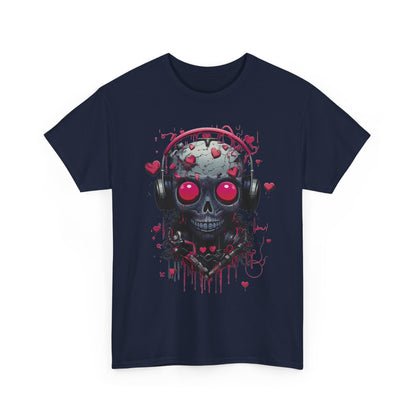 Emo Skull Headphones Graphic T-Shirt - product view