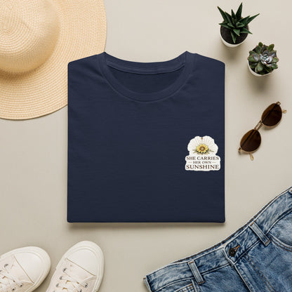 She Carries Sunshine Daisy Logo T-Shirt | Floral Positivity Tee