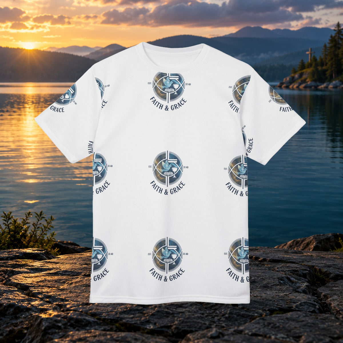 Faith & Grace All-Over Print T-Shirt - product view