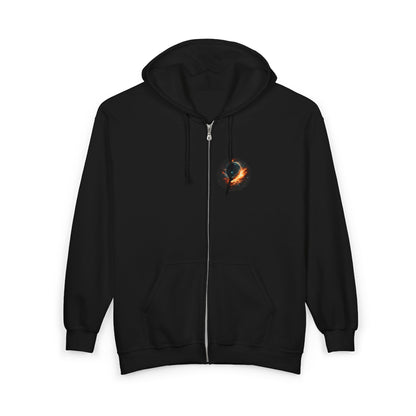 Infinite Within Black Zip Hoodie — Cosmic Eye Graphic Zip-Up