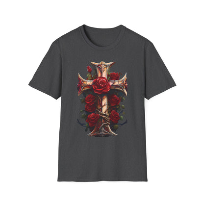 Cross & Roses T-Shirt —  Floral Christian Cross Shirt