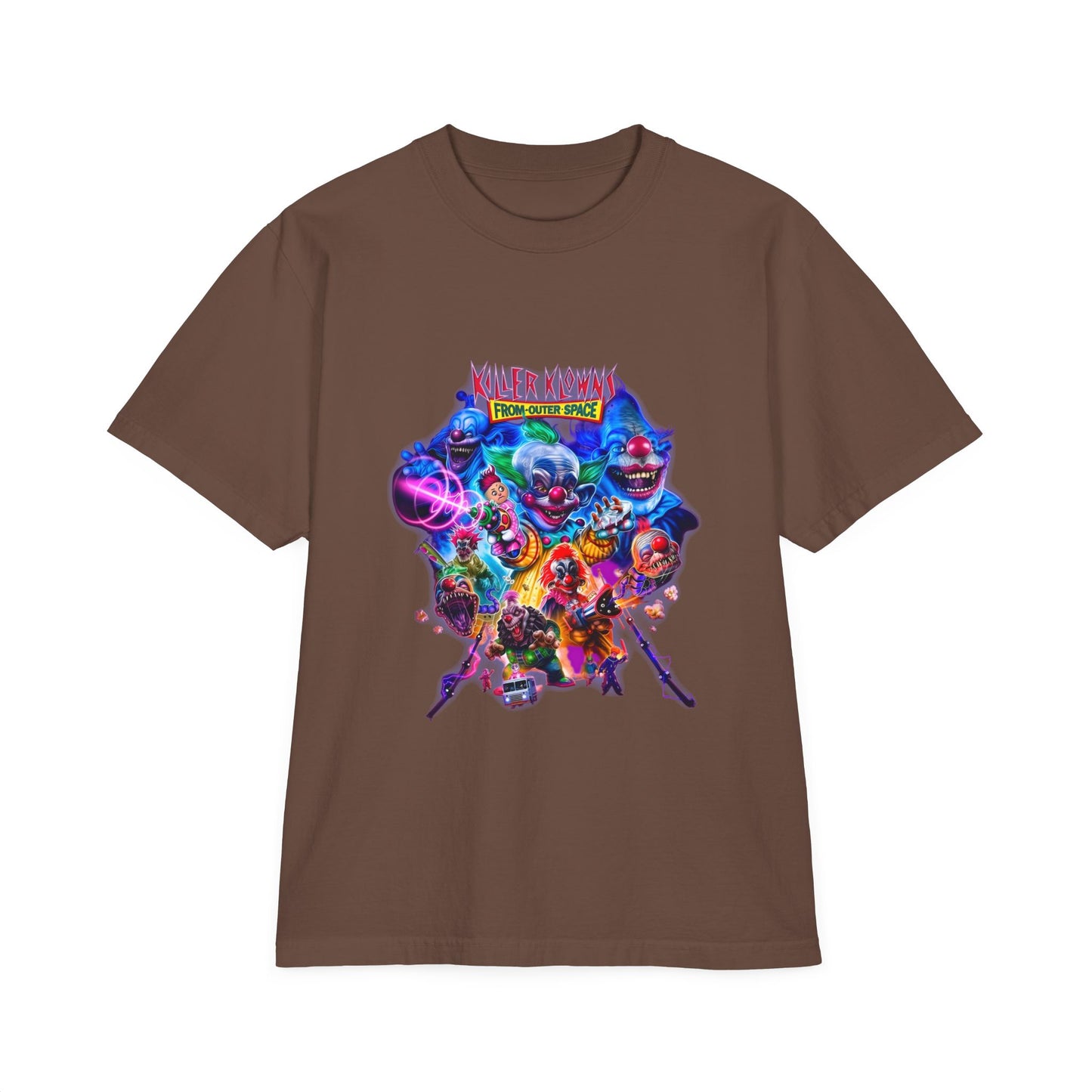 Graphic T-Shirt — "Killer Klowns from Outer Space" Colorful Horror Movie Tee